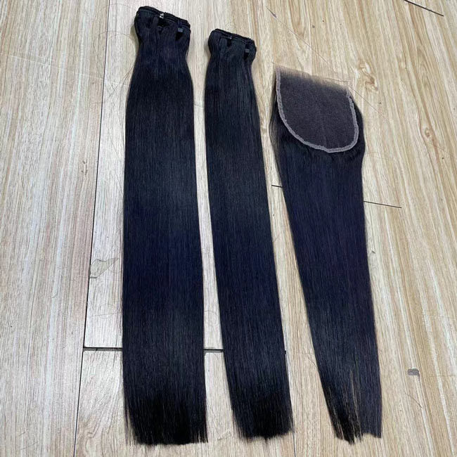 Super Double Drawn Virgin Hair Raw Indian Hair Human Hair Weave Bundles Bone Straight Wholesale Vendors 2