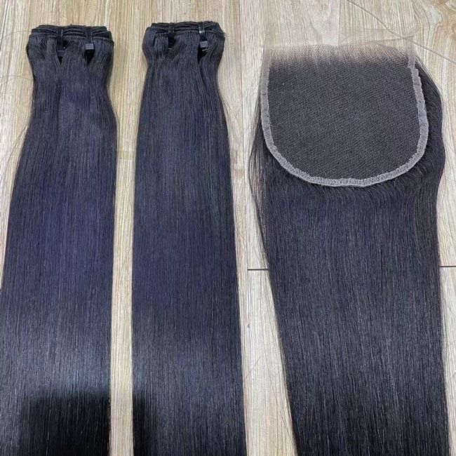 Super Double Drawn Virgin Hair Raw Indian Hair Human Hair Weave Bundles Bone Straight Wholesale Vendors 1