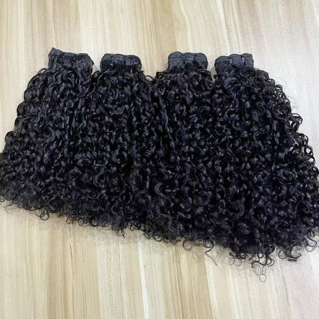 Wholesale Vietnamese Bouncy Curl Human Hair Bundles Unprocessed Pissy Curls Hair Double Drawn Bundles 2