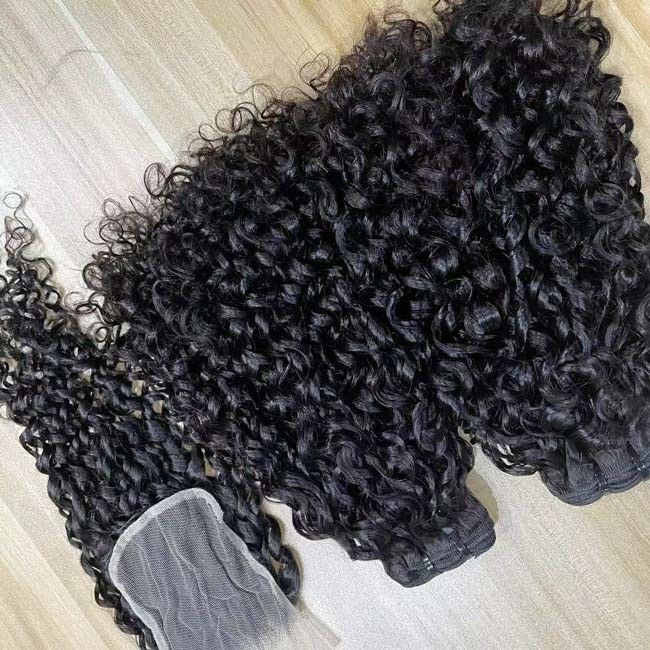 Wholesale Vietnamese Bouncy Curl Human Hair Bundles Unprocessed Pissy Curls Hair Double Drawn Bundles 1