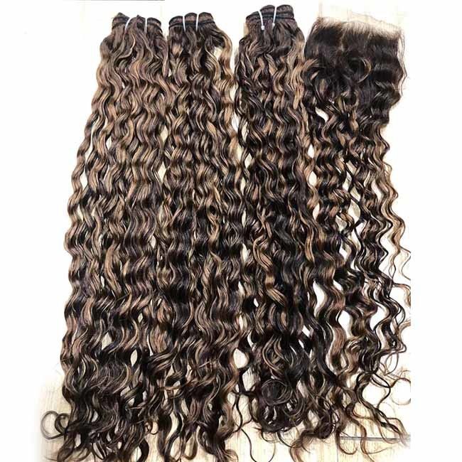 12A Highlight Funmi Bouncy Curl Human Hair Extensions Super Double Drawn Raw Virgin Vietnamese Bundle Hair Vendor 2