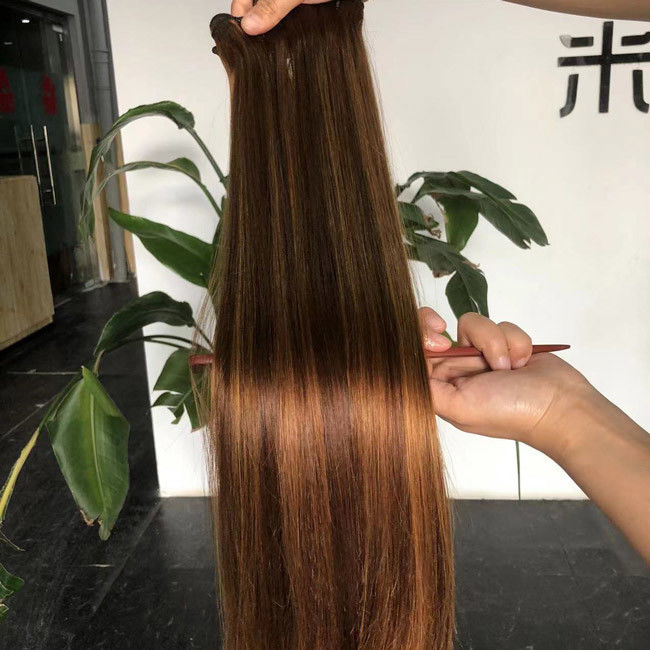 Wholesale Bone Straight Super Double Drawn Silky Vietnamese Piano Hair Highlight Straight Bundles With Closure 1