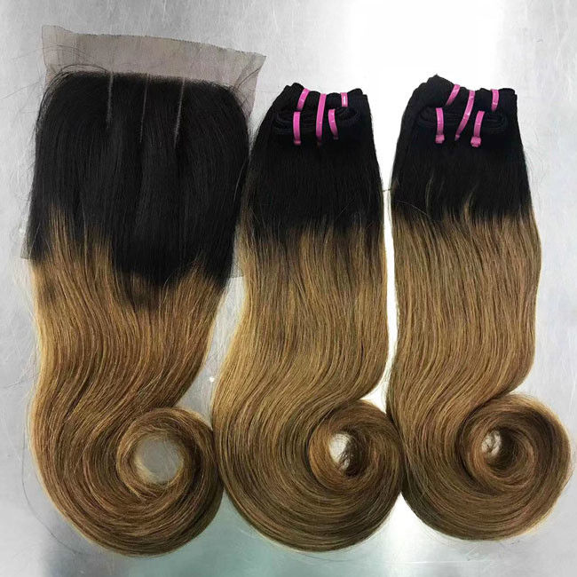 Peruvian Hook Curl Double Drawn Human Hair Bundles With Closure 0