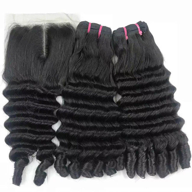 Cheveux Double Drawn Human Hair Weaves Funmi Bouncy Curls Bundle 2