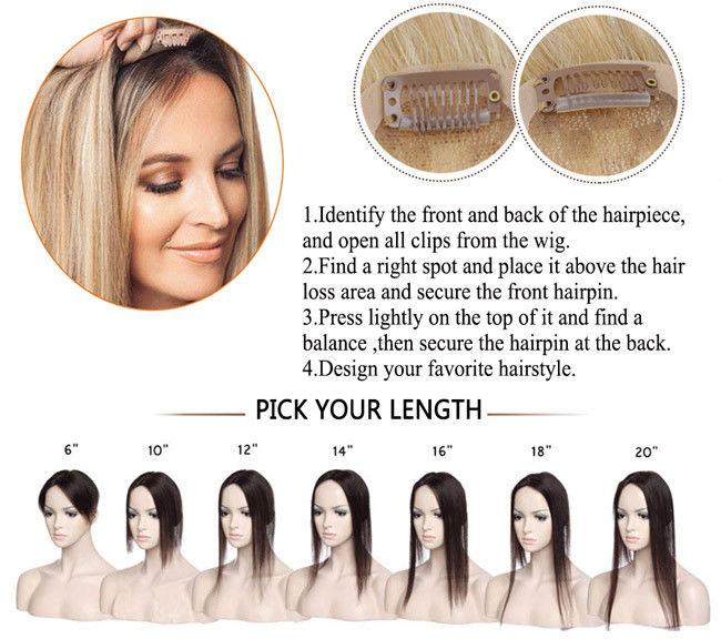 Cuticle Aligned Ladies Hair Topper Toupee Womens Hairpieces Replacement 11