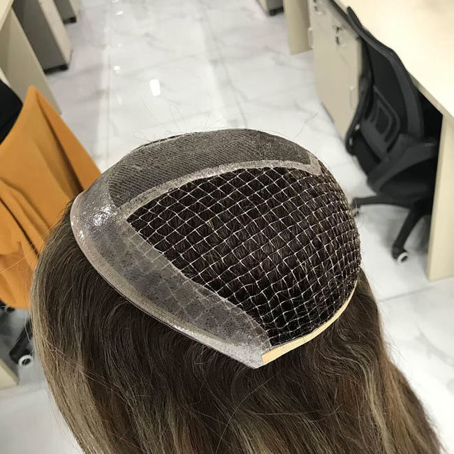 100% Raw Women'S Toupee Human Hair Toppers Fishnet Replacement For Ladies 2