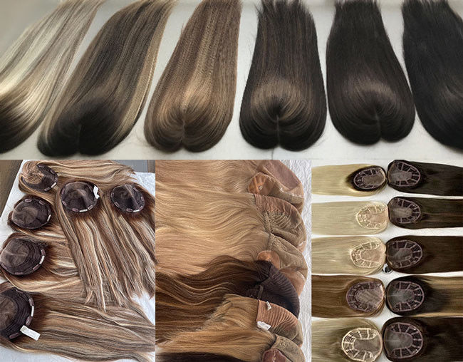 Cuticle Aligned Ladies Hair Topper Toupee Womens Hairpieces Replacement 8