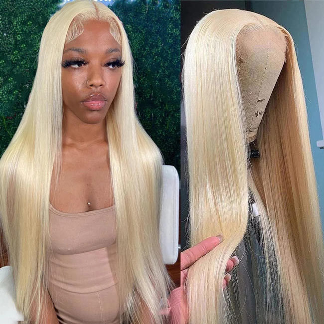 180 Density Raw Indian Virgin Hair Wigs Blonde 613 13x6 frontal wig Body Wave HD Transparent Lace Frontal 2