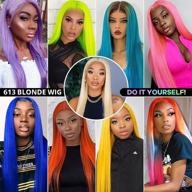 180 Density Raw Indian Virgin Hair Wigs Blonde 613 13x6 frontal wig Body Wave HD Transparent Lace Frontal 7