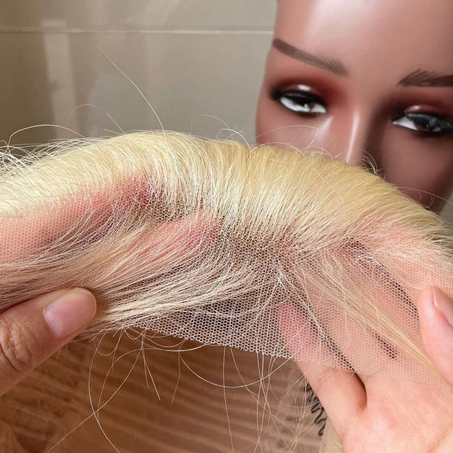 Odm 613 Blonde Wig Lac Virgin Human Hair Bundles Remy Silky Straight 7