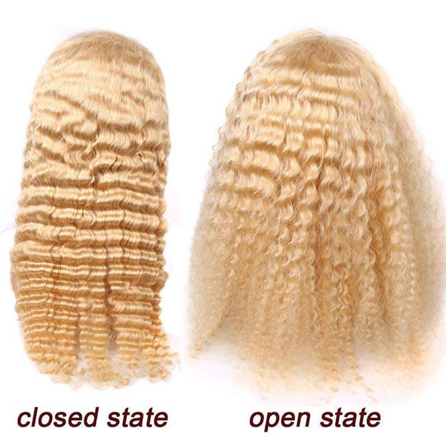Blonde 613 Deep Wave Wig Human Hair Wig Brazilian Virgin Cuticle Aligned 3