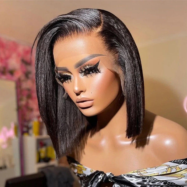 Afro Curly 100% Human Hair Non Synthetic Short Machine Made Human Hair Pixie Wig For Black Women 1